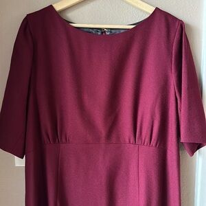 PENDLETON Burgundy 100% Virgin Wool Midi Dress